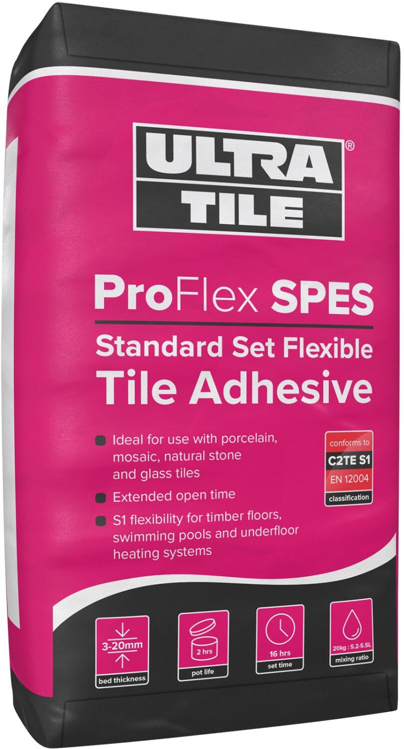 Ultra-Tile ProFlex S1 SP+ES Standard Set Flexible Tile Adhesive (White) - Underfloor  Heating UK
